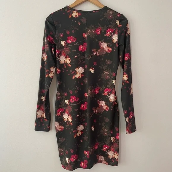 Aritzia Wilfred Black Fleure Long Sleeve Floral Mini Dress- Size Small (bin 3M) - Picture 6 of 9